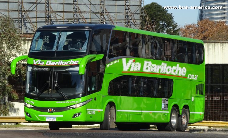 Scania K 440 B - Marcopolo New G7 Paradiso 1800 DD (en Argentina) - Via Bariloche , Que Bus
AF 002 RS
[url=https://bus-america.com/galeria/displayimage.php?pid=57702]https://bus-america.com/galeria/displayimage.php?pid=57702[/url]

Via Bariloche, interno V42190
