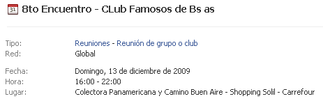8vo. Encuentro Club Famosos de Buenos Aires
