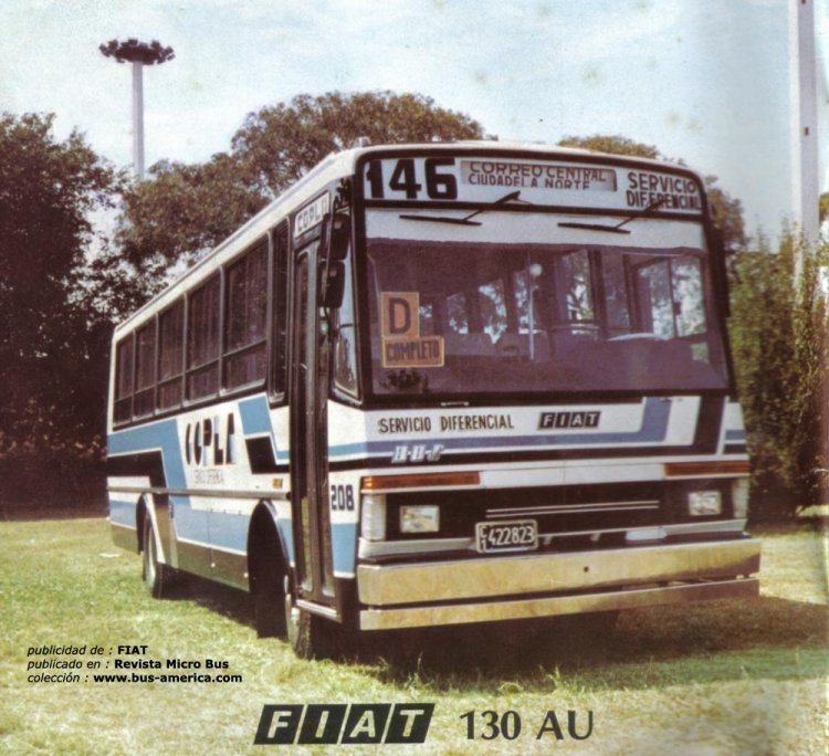 Fiat 130 AU - Bus - Copla
Publicidad de : FIAT
Publicada en : Revista Micro Bus Empresario
