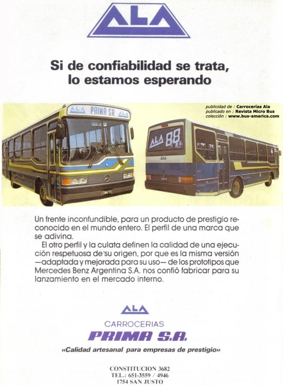 Mercedes-Benz OH 1314 - Ala
Publicidad de : ALA
Publicada en : Revista Micro Bus Empresario
