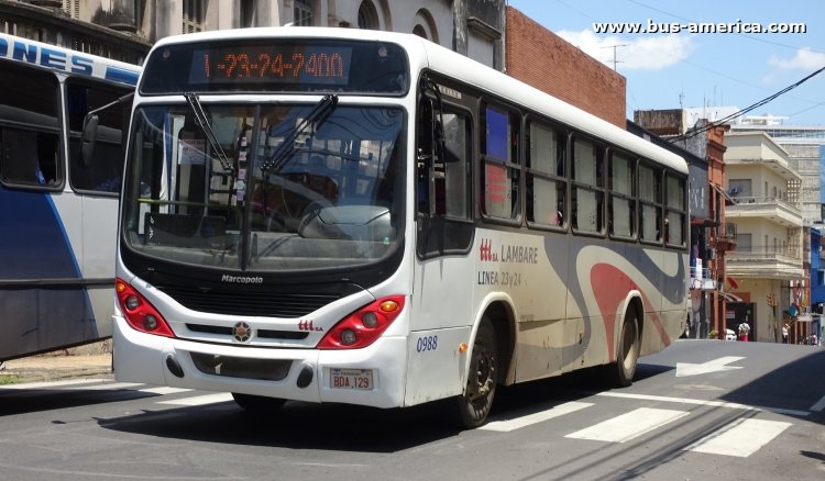 Marcopolo Torino (en Paraguay) - TTL
BDA 129

Líneas 23 & 24 (Asunción), unidad 0988
