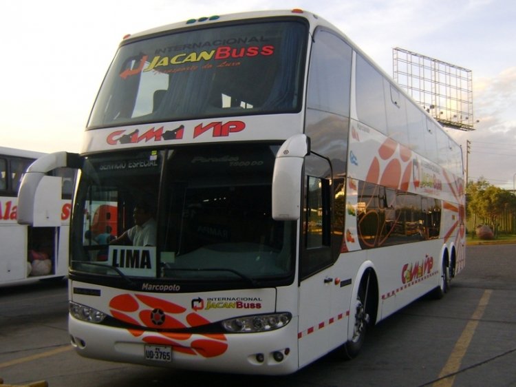 Marcopolo Paradiso 1800 DD G6 (en Perú) - TRANSPORTES JACANBUS
UD3765
JORGE MIGUEL ABSI GUIDO (PERU)
e mail:jabsi86@gmail.com
www.flogao.com.br/norpacifico
Palabras clave: JACANBUS