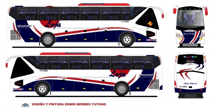 Yutong ZK6129H (para Ecuador) - Loja Internacional 
Diseño Edwin Bermeo
YUTONG AUTOBUS MODELO ZK6129H EXTENDIDO
