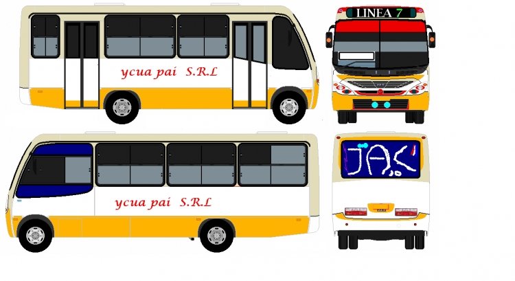Jac - Ycua Pai , Linea 7
Diseño y Pintura: Carlos Melgarejo
Bus Ficticio
Palabras clave: Jac