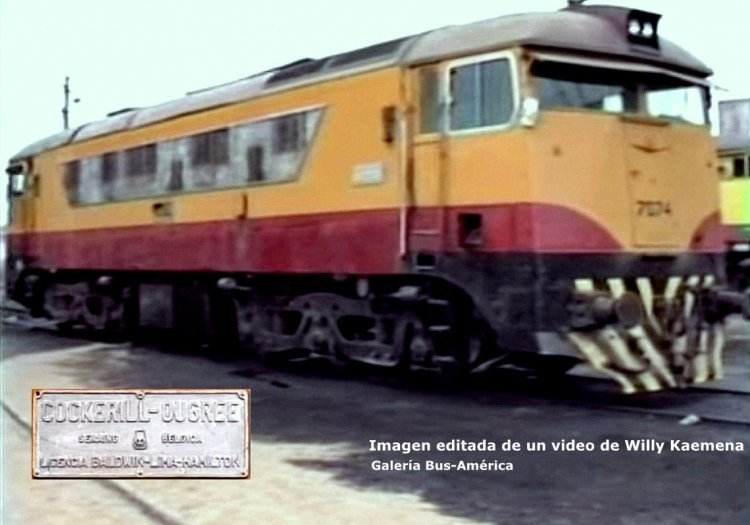Cockerill Ougree , La Brugeoise et Nivelles (en Argentina) - Ferrocarriles Argentinos 
Línea General Roca - N° 7074

Imagen editada de un video de Willy Kaemena
Captura: Gamba 28x40
Palabras clave: Gamba / FFCC