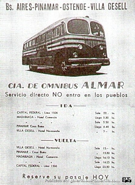 El Trébol - Almar
Publicidad con horarios de la empresa Almar

Extraído del Facbook "Museo Histórico de Villa Gesell"
