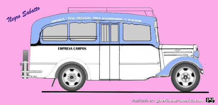 Chevrolet - ICA - Campos
Línea P13 (Prov. Buenos Aires), interno ¿? [¿1940s-1950s?]
Ex línea 7 (Buenos Aires), interno ¿? [1936-1940s]
